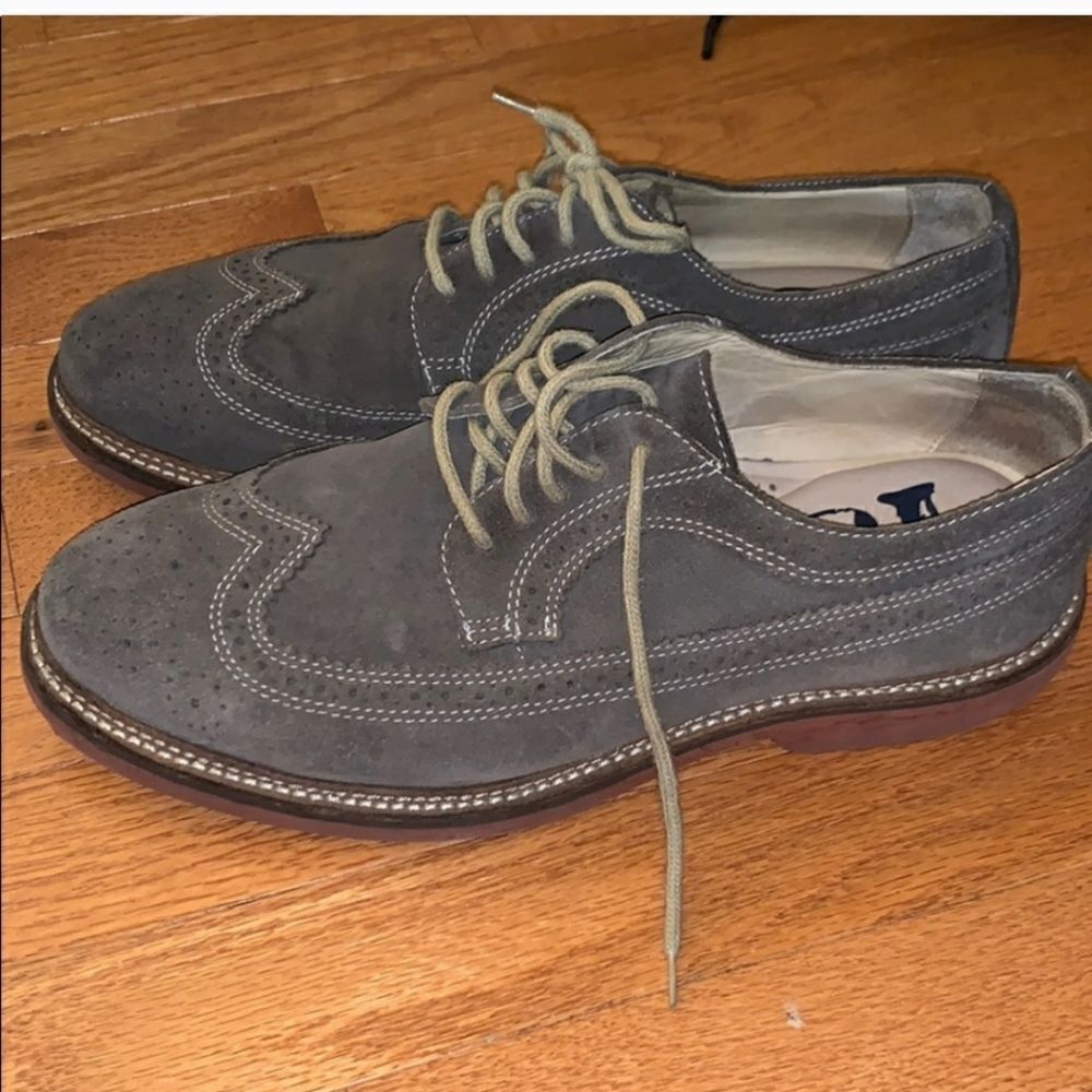 1901 Men's Suede Grey Oxford Shoes sz 11.5